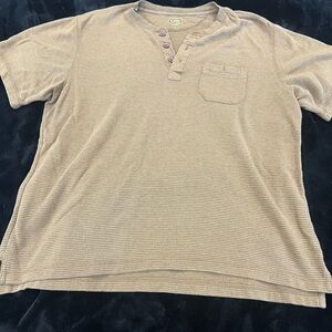 Casual Beige Henley Shirt for Men